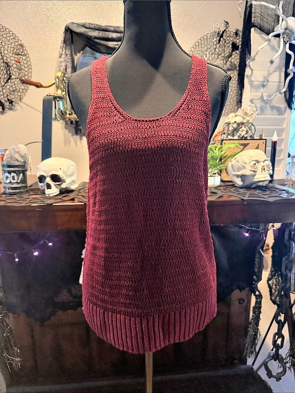 Madewell “Sightseer” Open-Knit Tank Top